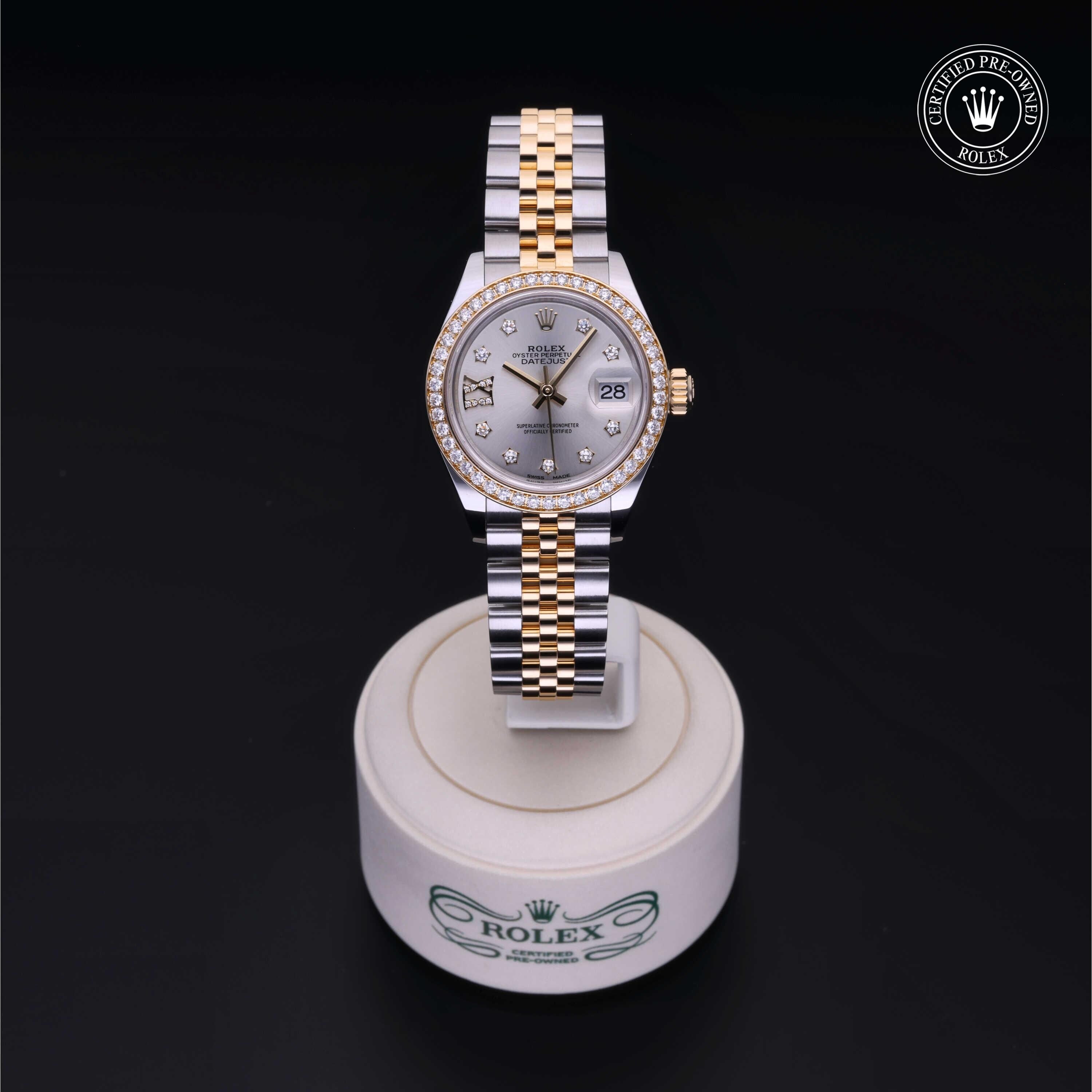 Rolex CPO Lady Datejust M279383RBR front on white background