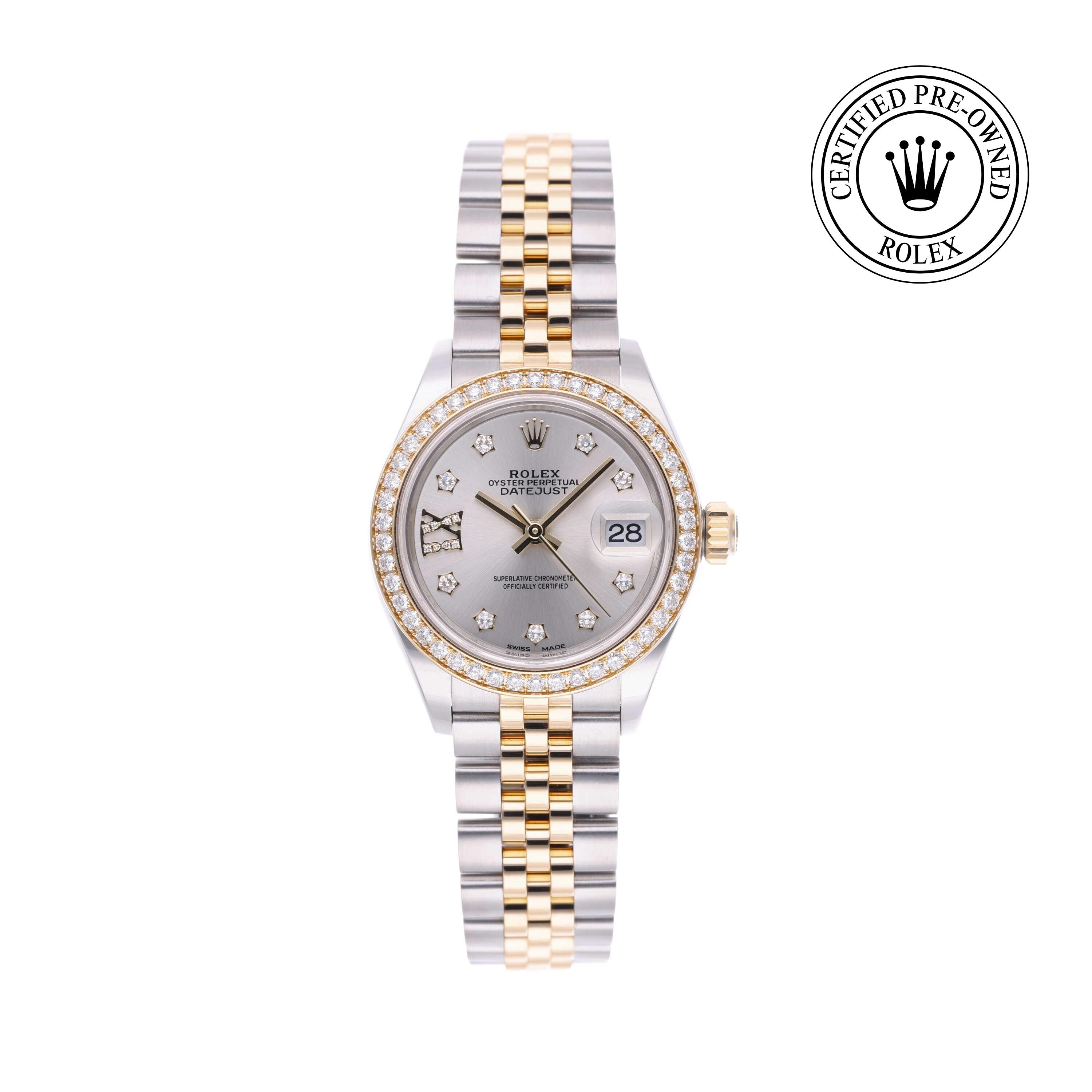 Rolex CPO Lady Datejust M279383RBR front on white background