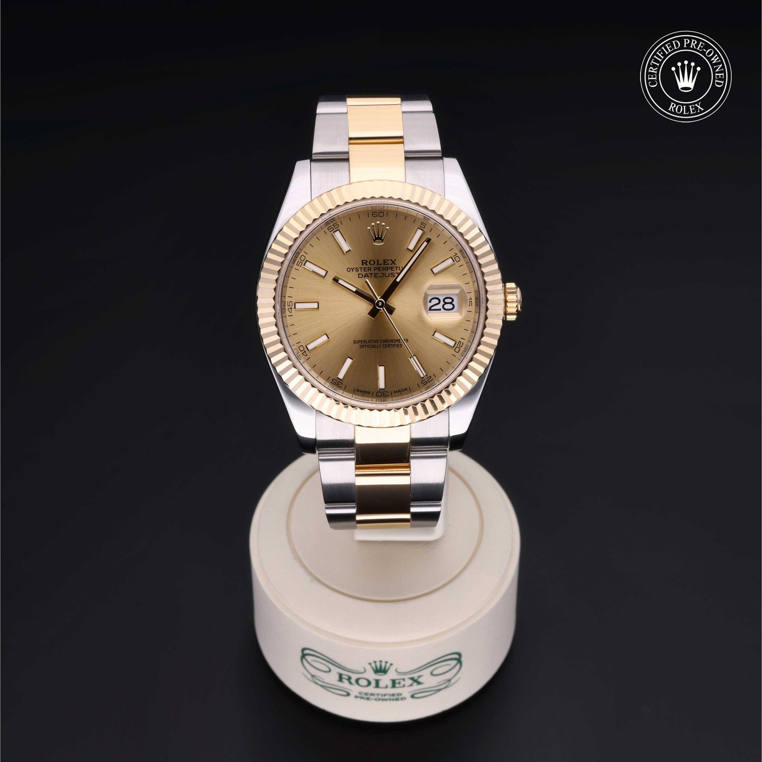 Rolex CPO Datejust M126333 front on white background