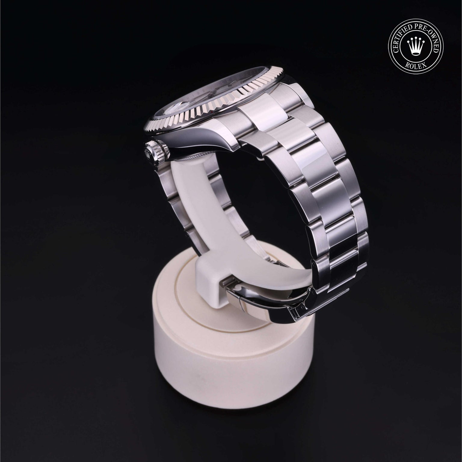 Rolex Certified Pre-owned Sky-Dweller M326934-0001 front on black background