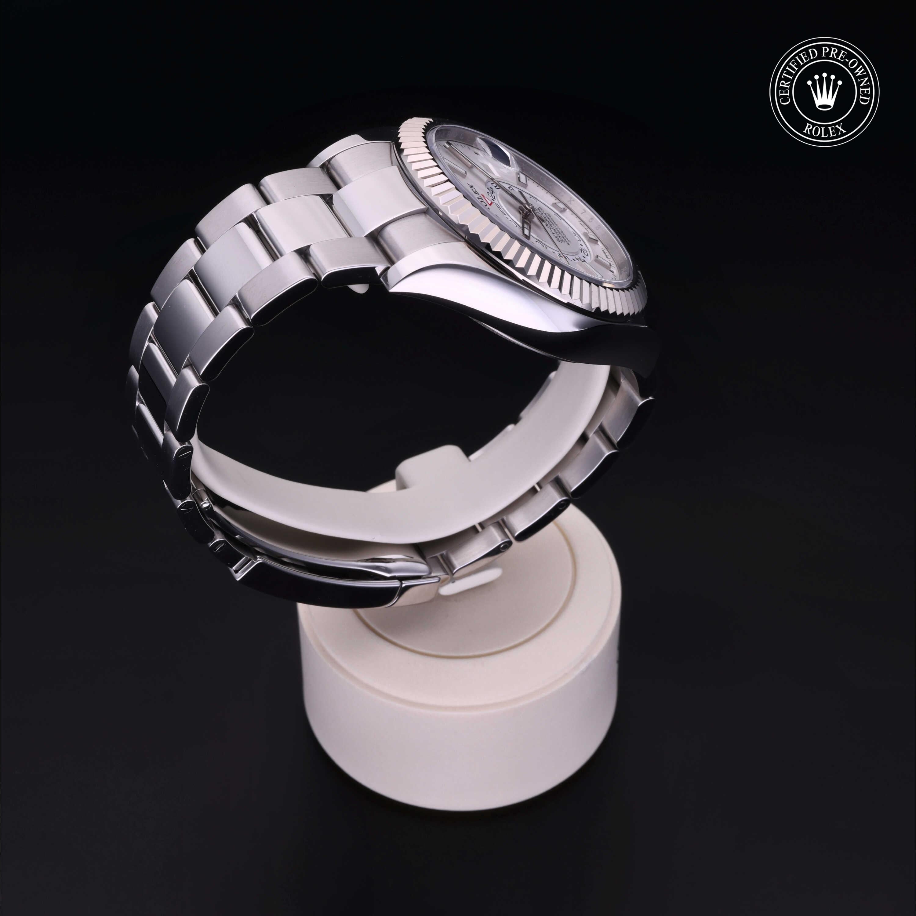 Rolex Certified Pre-owned Sky-Dweller M326934-0001 front on black background