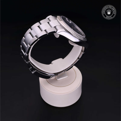 Rolex Certified Pre-owned Datejust M116334-0002 front on black background