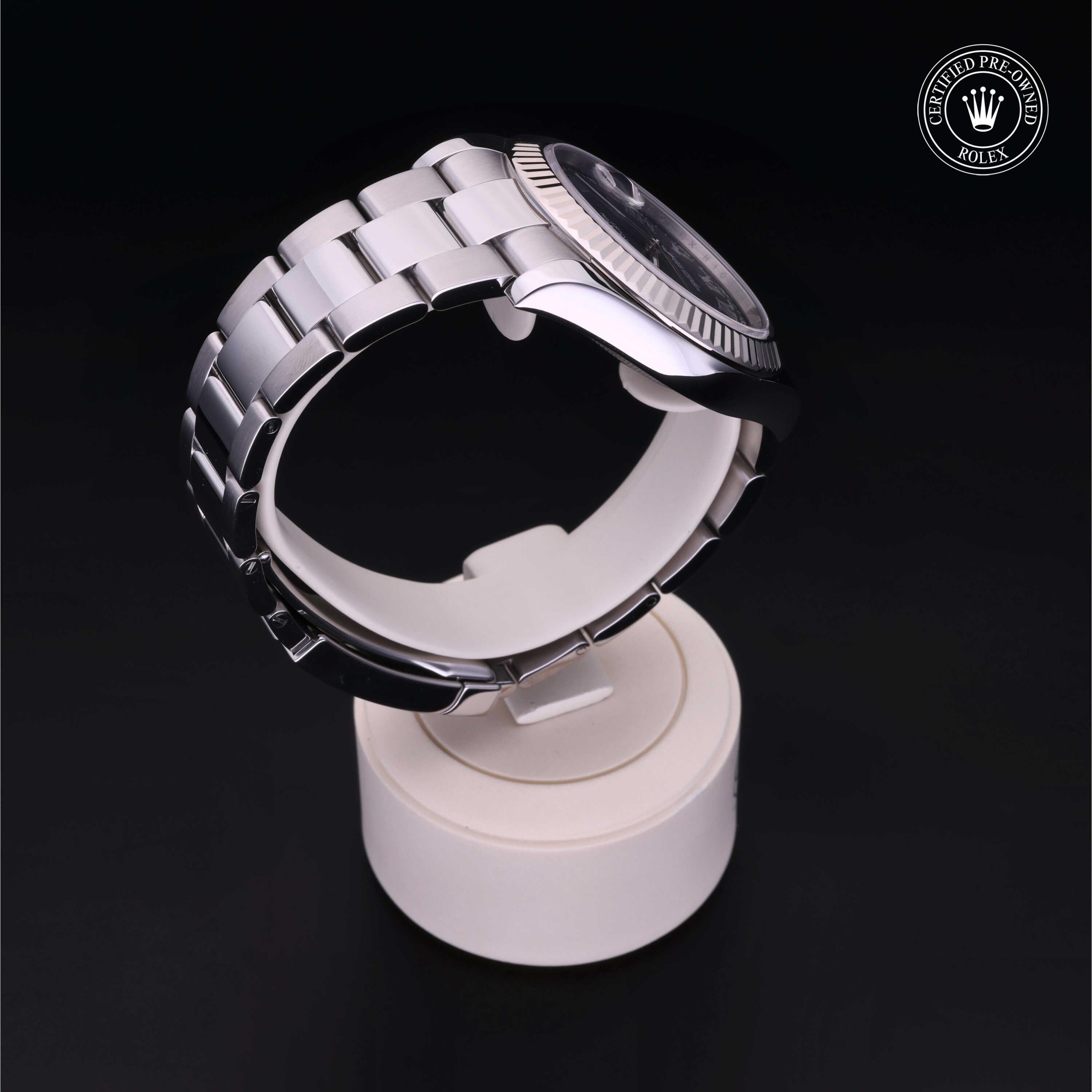 Rolex Certified Pre-owned Datejust M116334-0002 front on black background