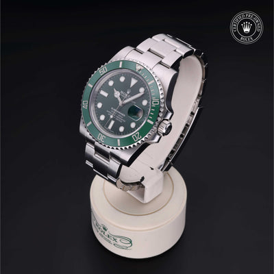 Rolex CPO Submariner M116610LV front on white background