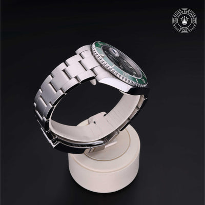 Rolex CPO Submariner M116610LV front on white background