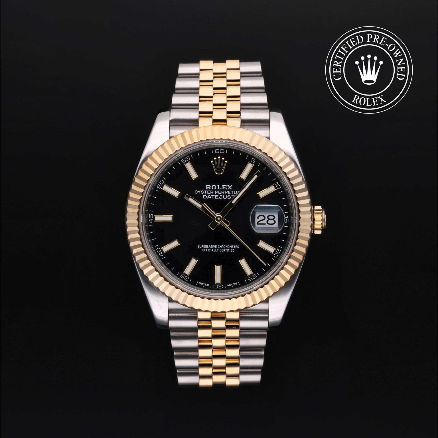 Rolex CPO Datejust M126333 front on white background