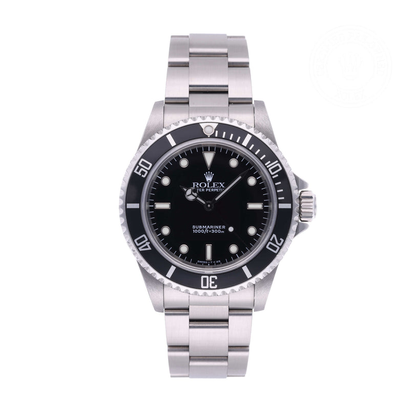 Rolex Certified Pre-owned Submariner Non Date M14060-0001 front on white background