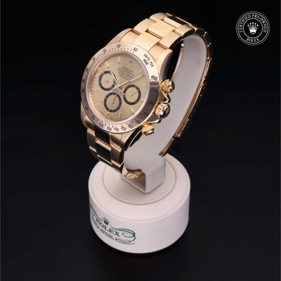 Rolex Certified Pre-owned Cosmograph Daytona M16528-0004 front on black background