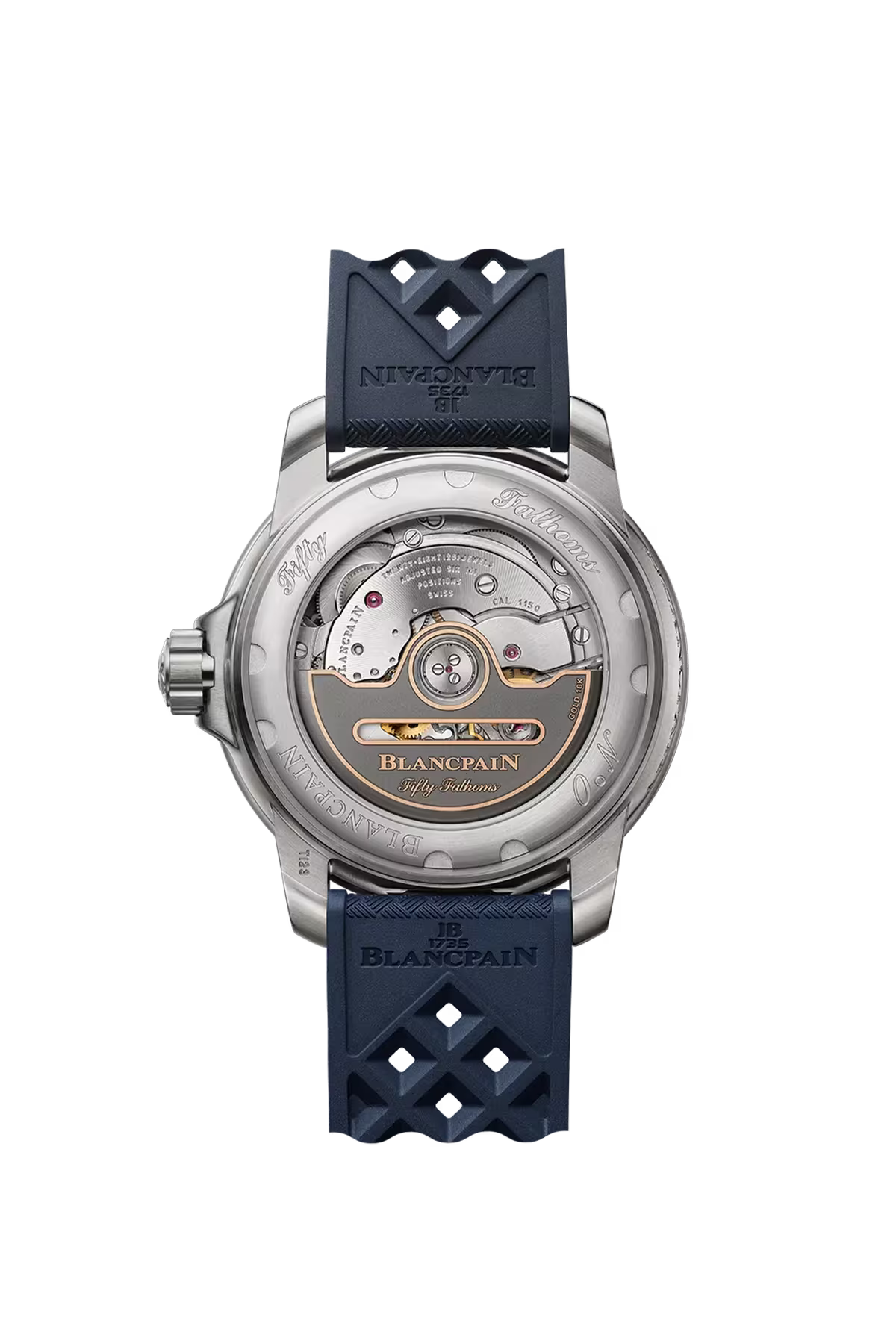 Fifty Fathoms Automatique | 38.3mm, Sunburst Blue Dial, Rubber Strap