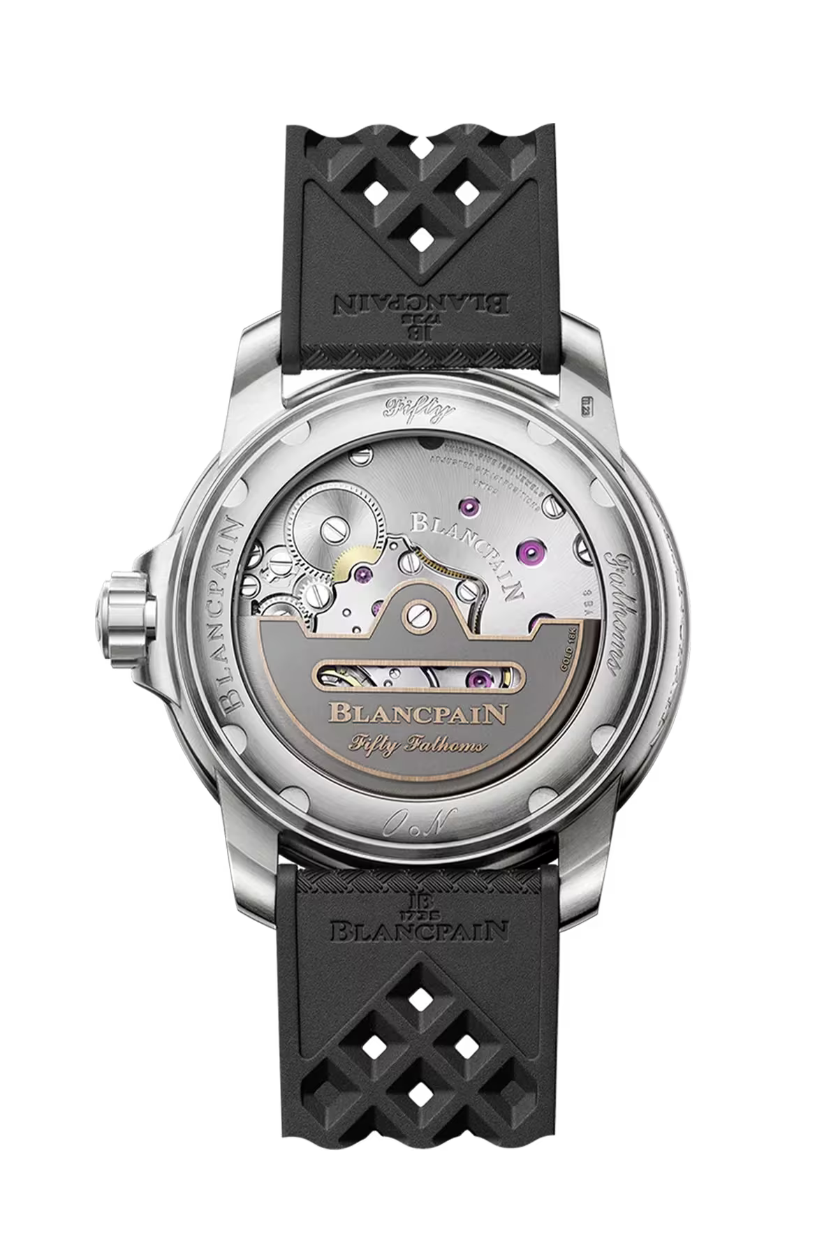 Fifty Fathoms Automatique | 42.3mm, Sunburst Black Dial, Rubber Strap