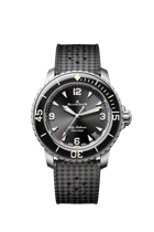 Fifty Fathoms Automatique | 42.3mm, Sunburst Black Dial, Rubber Strap