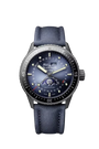 Bathyscaphe Quantième Complet Phases de Lune | 43.6mm, Sunburst Gradient Blue Dial, Sail-Canvas Strap