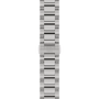 Silver watch strap with Tissot logo on a white background