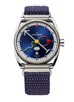 Louis Erard x Alain Silberstein Smile-Day Blue | 40mm, Steel, Fabric, Blue Dial