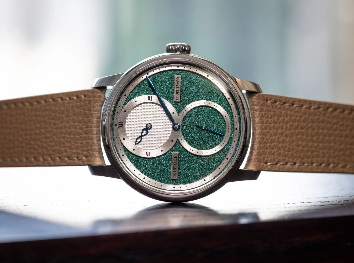 Le Régulateur Louis Erard x KUDOKE Forest Green Rolled Up