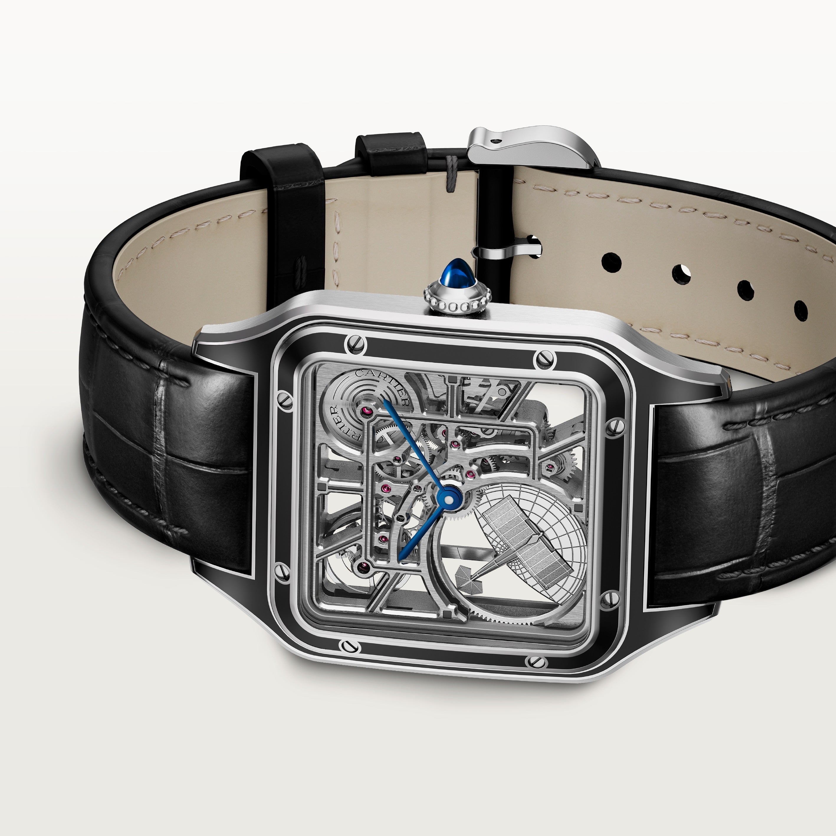 Cartier Santos-dumont Skeleton Equipped with A Micro-rotor Large Model WHSA0044 view 4