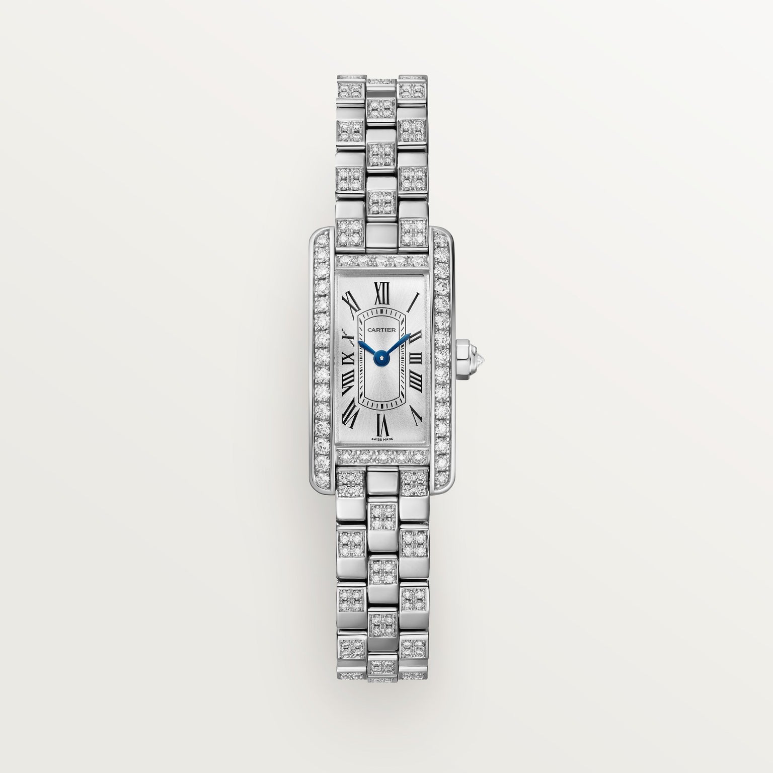 Cartier Tank Américaine Mini Model WJTA0067 front on white background