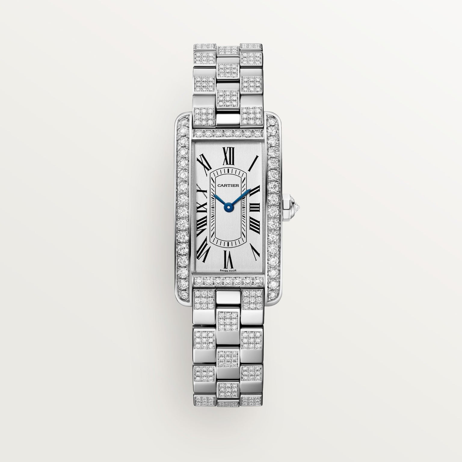 Cartier Tank Américaine Small Model WJTA0068 front on white background
