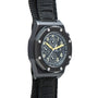 Audemars Piguet Royal Oak Offshore End of Days—a black tactical wristwatch with multiple dials, yellow hand, and a rugged black fabric strap.