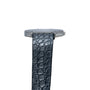 A close-up side view of the Piaget White Gold Ladies wristwatch, featuring a black textured leather strap.