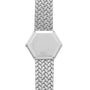The Piaget Hexagonal Diamond Dress Watch features a silver hexagonal case and textured metal band, displayed without any visible numbers or hands.