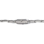 Side view of the Cartier Panthère Ruban Mother Of Pearl, featuring a silver metal wristwatch with a slim rectangular case and linked bracelet.