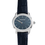 Audemars Piguet Millenary Philosophique: a silver wristwatch featuring a blue textured dial and a dark blue leather strap.