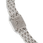 Back view of the Cartier Panthère Diamond watch, highlighting engraved details on the case and its elegant metal link bracelet.
