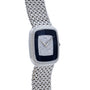 The Piaget Hawk Eye White Gold Dress Watch features a luxury rectangular face and a textured band, elegantly designed for sophistication.