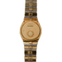 The Piaget Polo Two-Tone wristwatch is shown from the back, featuring a metal band and displaying the WATER RESISTANT text.