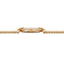 Side view of the Cartier Ladies Dress Watch featuring a gold beaded bracelet and a slim, rounded case.
