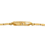 Side view of the Cartier Panthere Ronde, a thin gold wristwatch featuring a round crown and linked band.