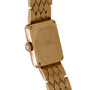 Back view of the Cartier Tank Mini Diamond watch in gold, featuring visible engraving and a gemstone set on the crown.