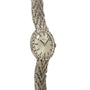 Zenith Ladies Cocktail Watch featuring a diamond bezel and textured metal band, displayed at an angle on a white background.