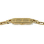 Side view of the Piaget Polo Pave gold metal watch band featuring a rectangular clasp at the center.
