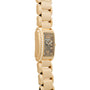 The Patek Philippe Twenty-4 luxury wristwatch features diamond accents and a black Roman numeral dial, displayed from a side angle.