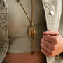 Gucci Tiger's Eye Sautoir Timepiece Necklace