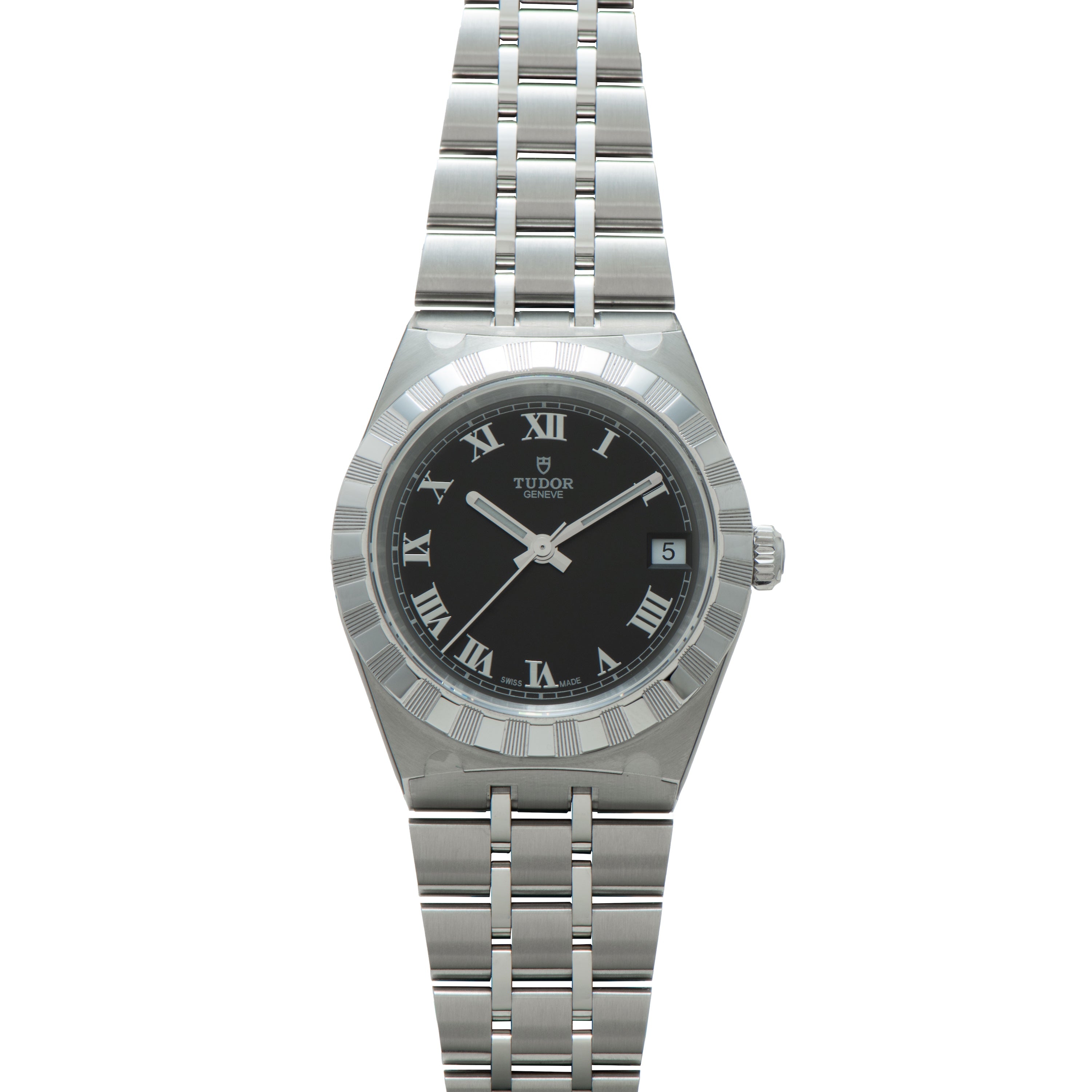 Royal | 33.5mm, Steel, Black Dial
