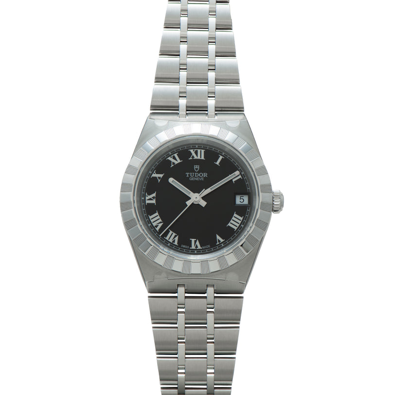 Royal | 33.5mm, Steel, Black Dial