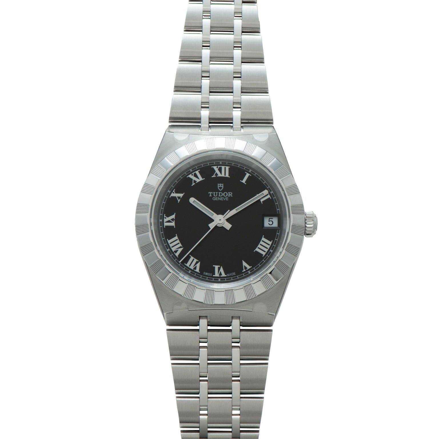 Royal | 33.5mm, Steel, Black Dial