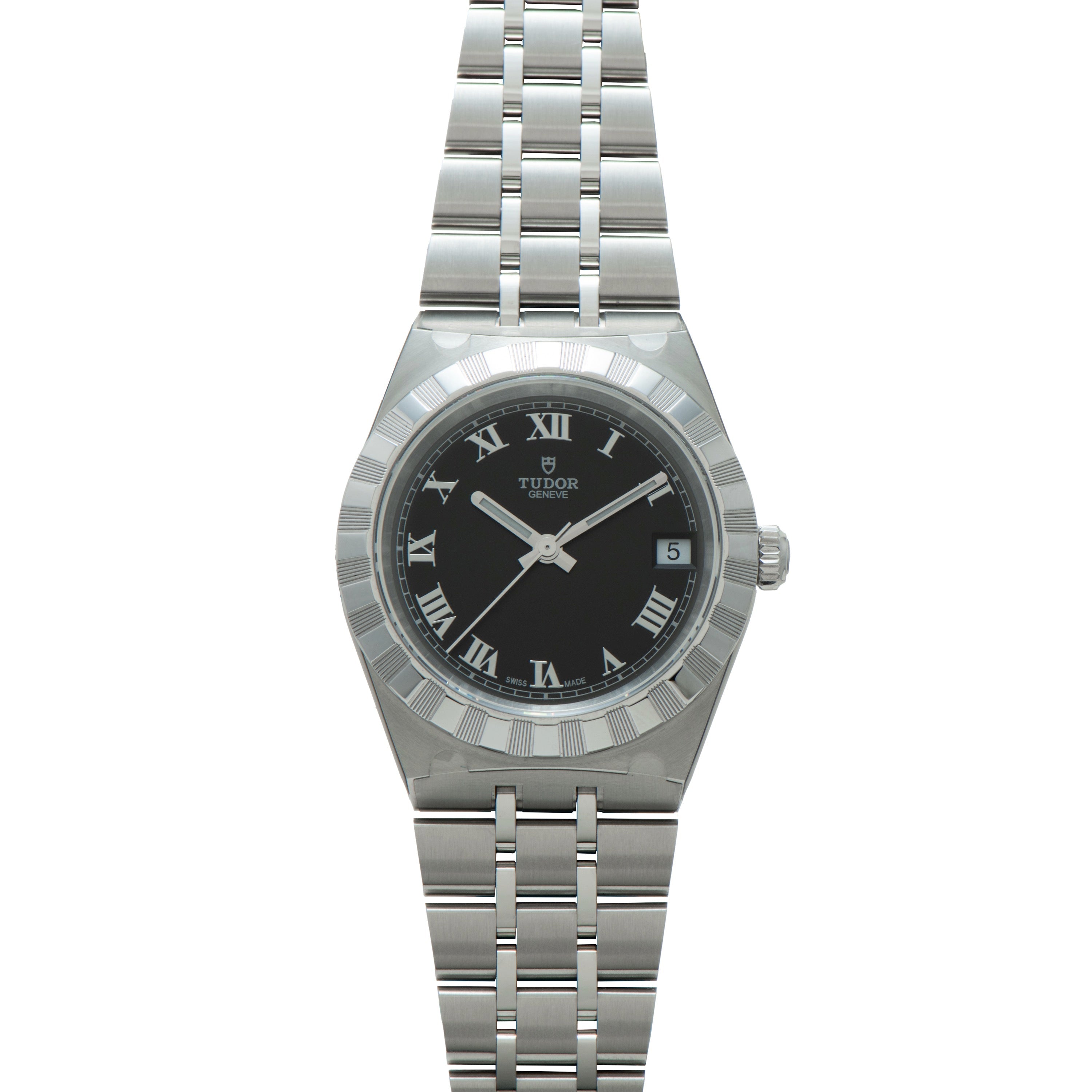 Royal | 33.5mm, Steel, Black Dial