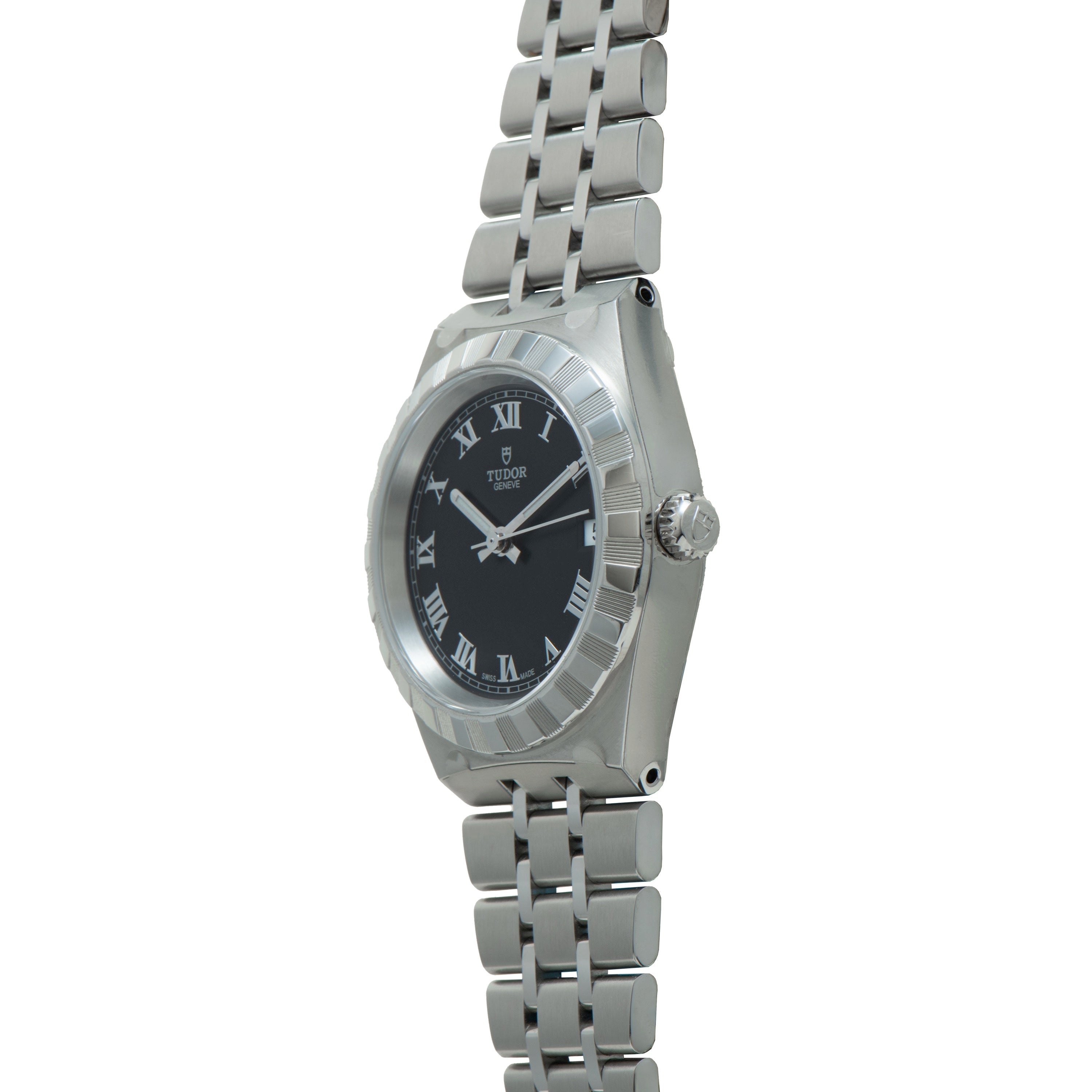 Royal | 33.5mm, Steel, Black Dial