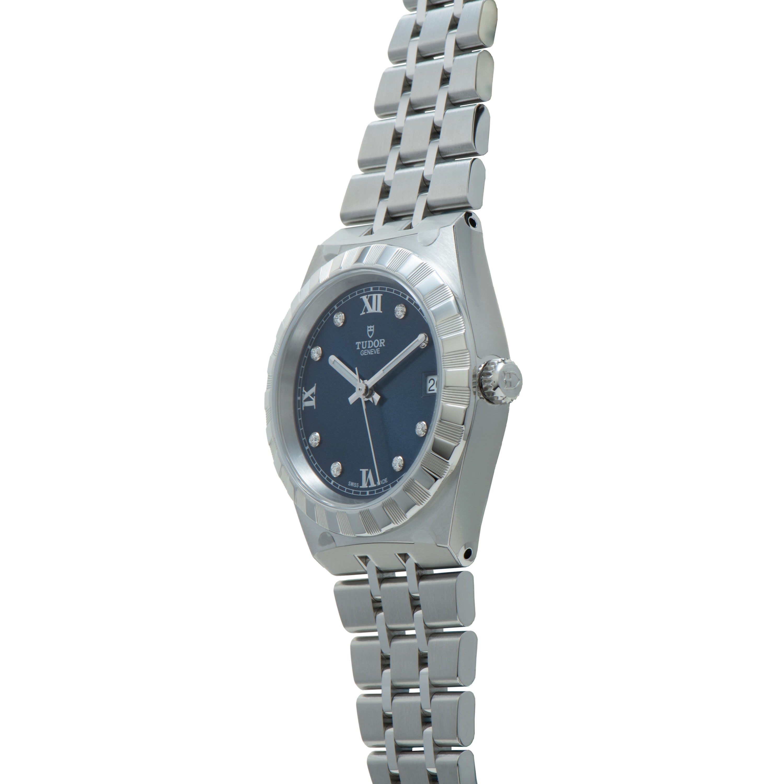 Royal | 34mm, Steel, Blue Dial