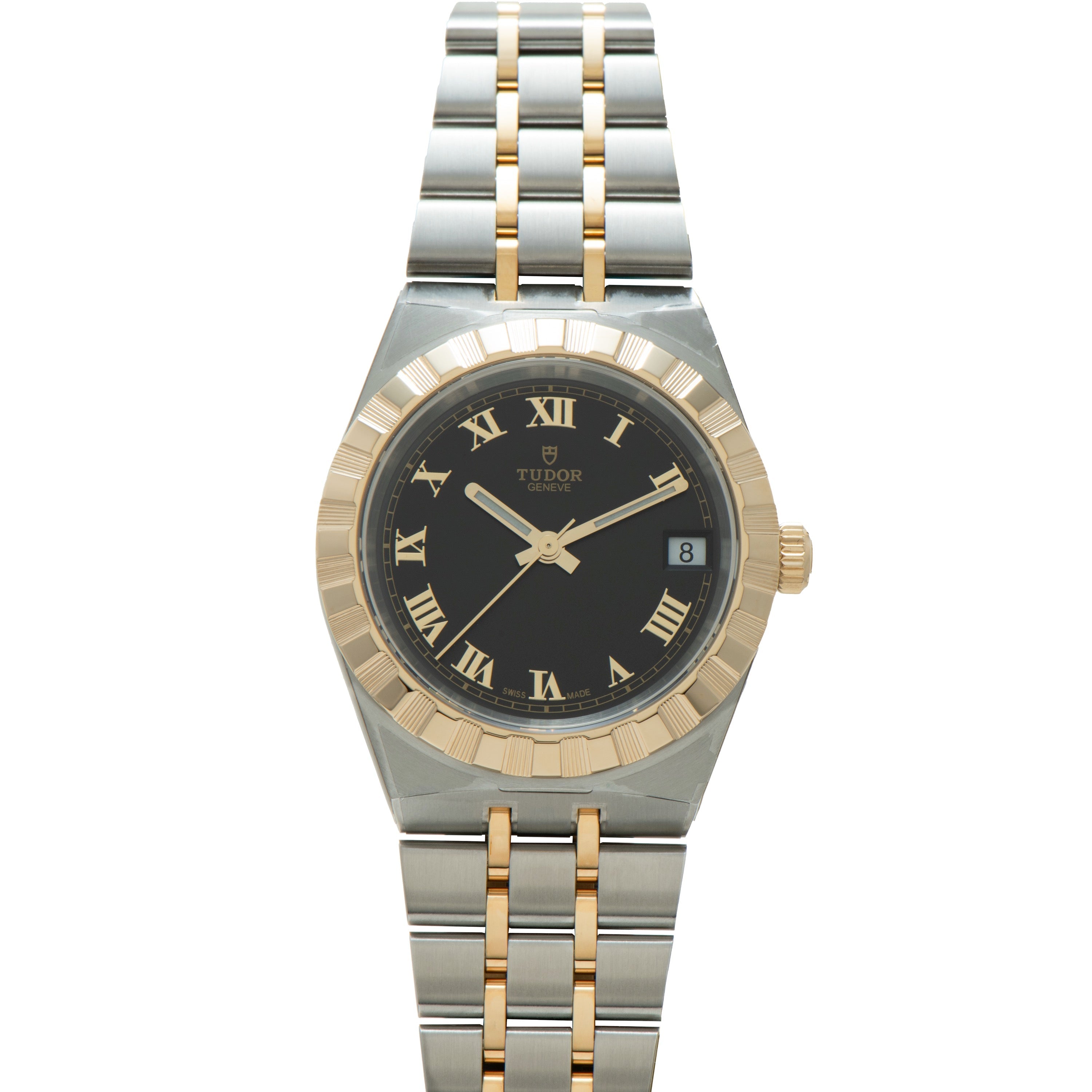 Royal | 34mm, Steel & Gold, Black Dial
