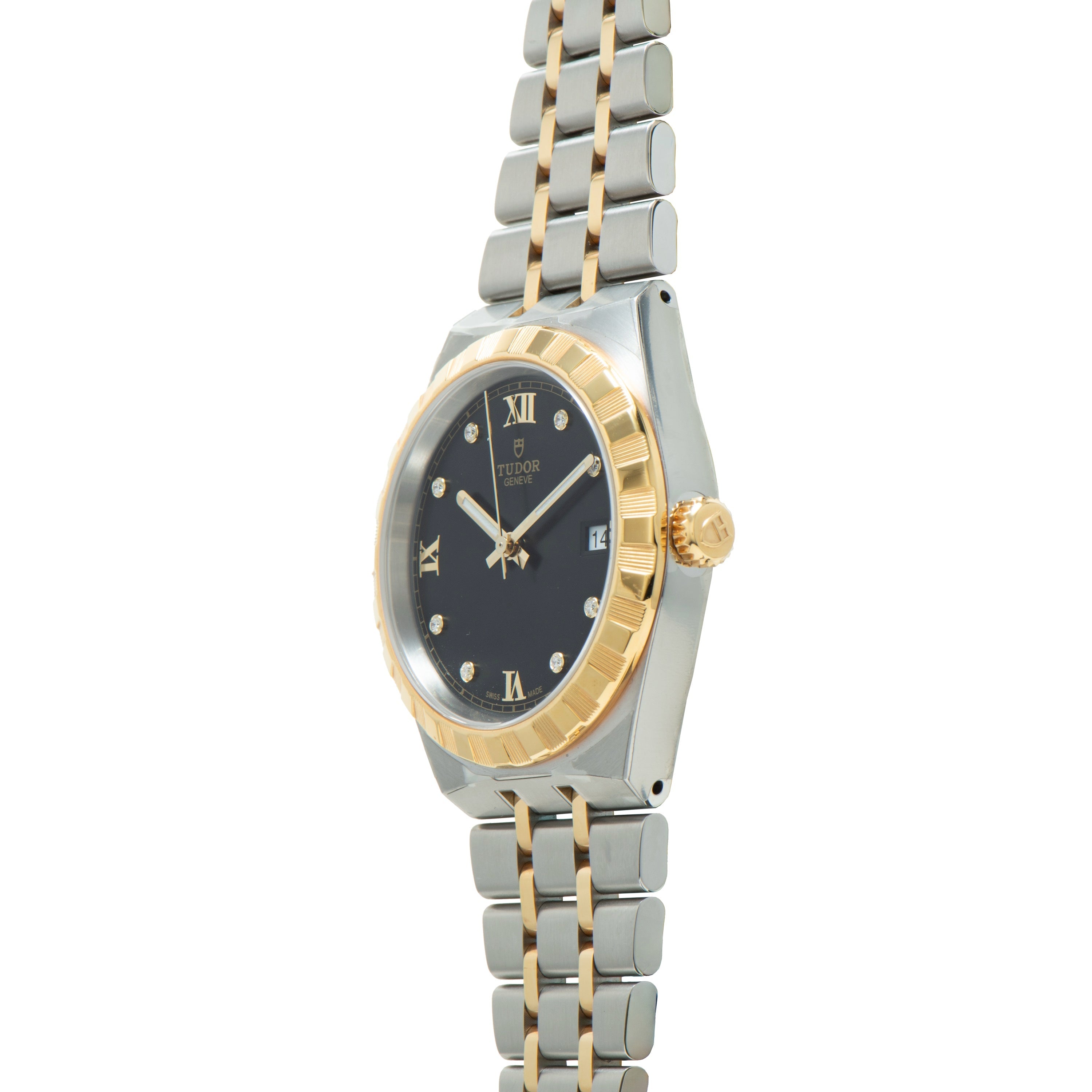 Royal | 38mm, Steel & Gold, Black Dial