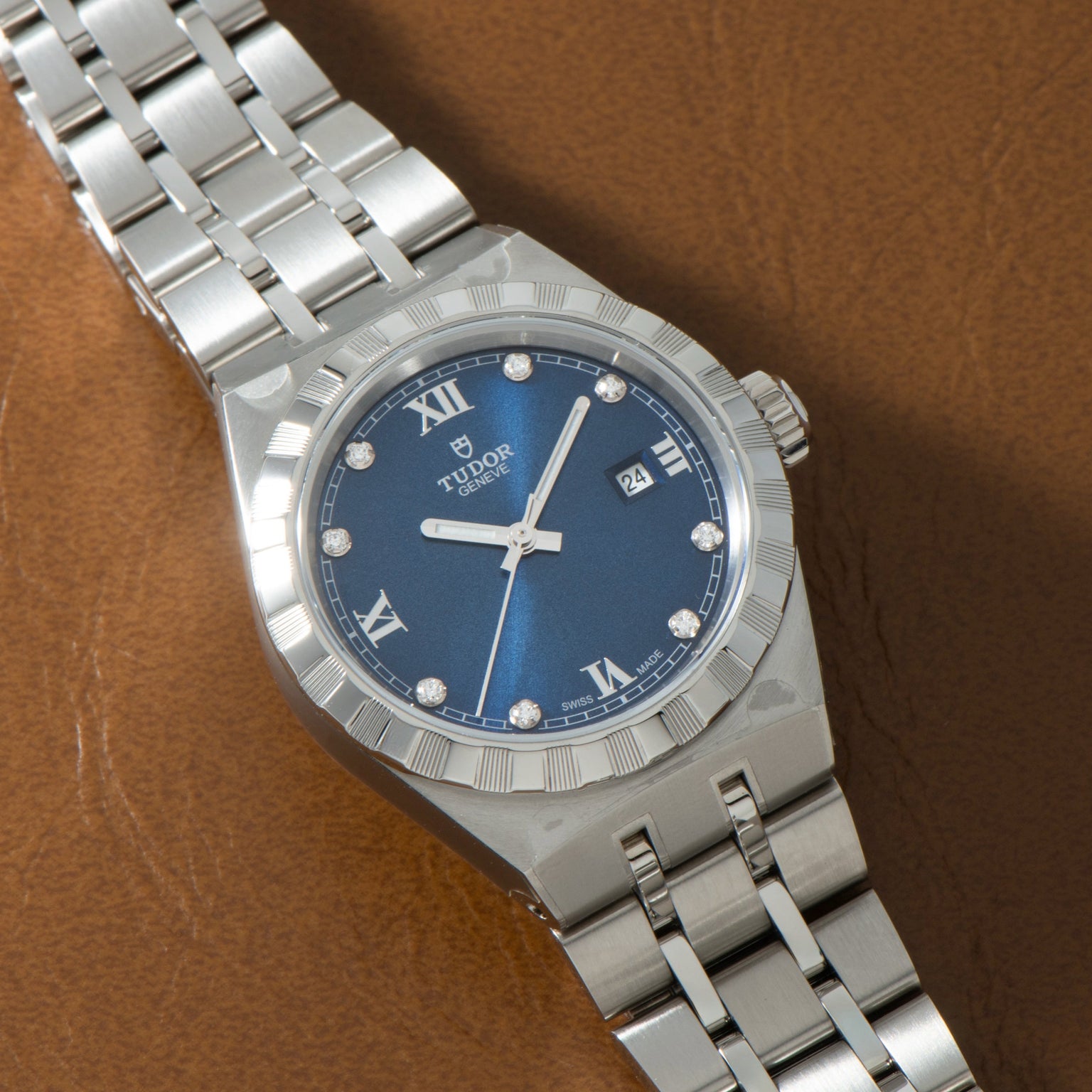 Royal | 28mm, Steel, Blue Dial