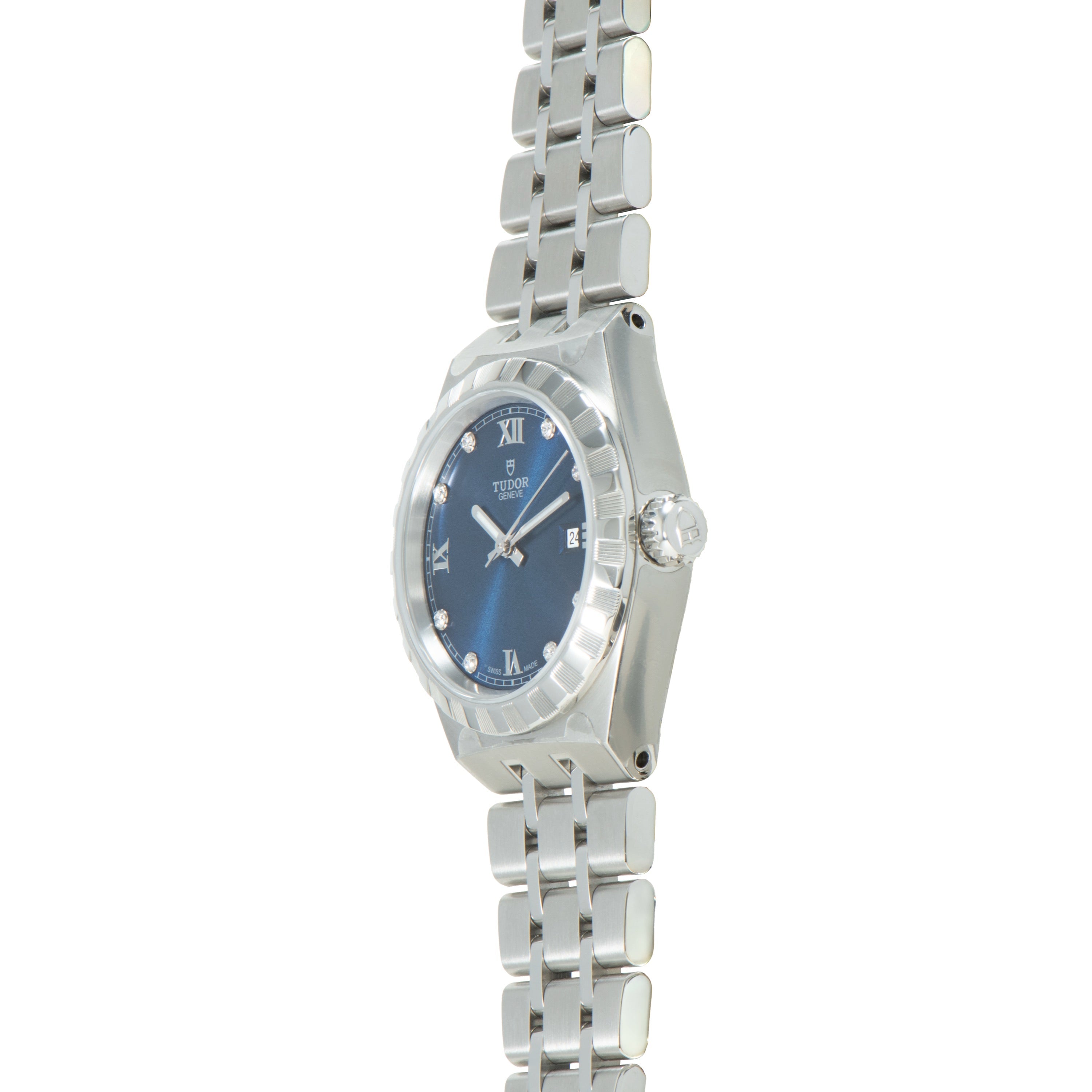 Royal | 28mm, Steel, Blue Dial