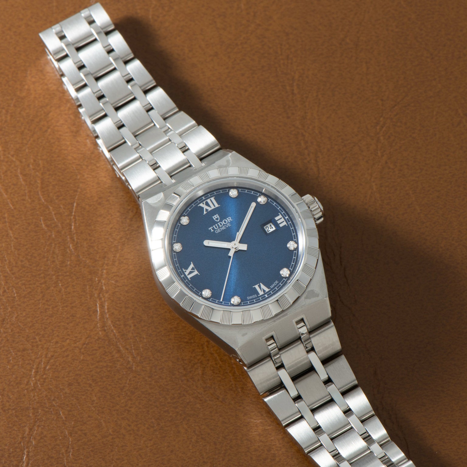 Royal | 28mm, Steel, Blue Dial