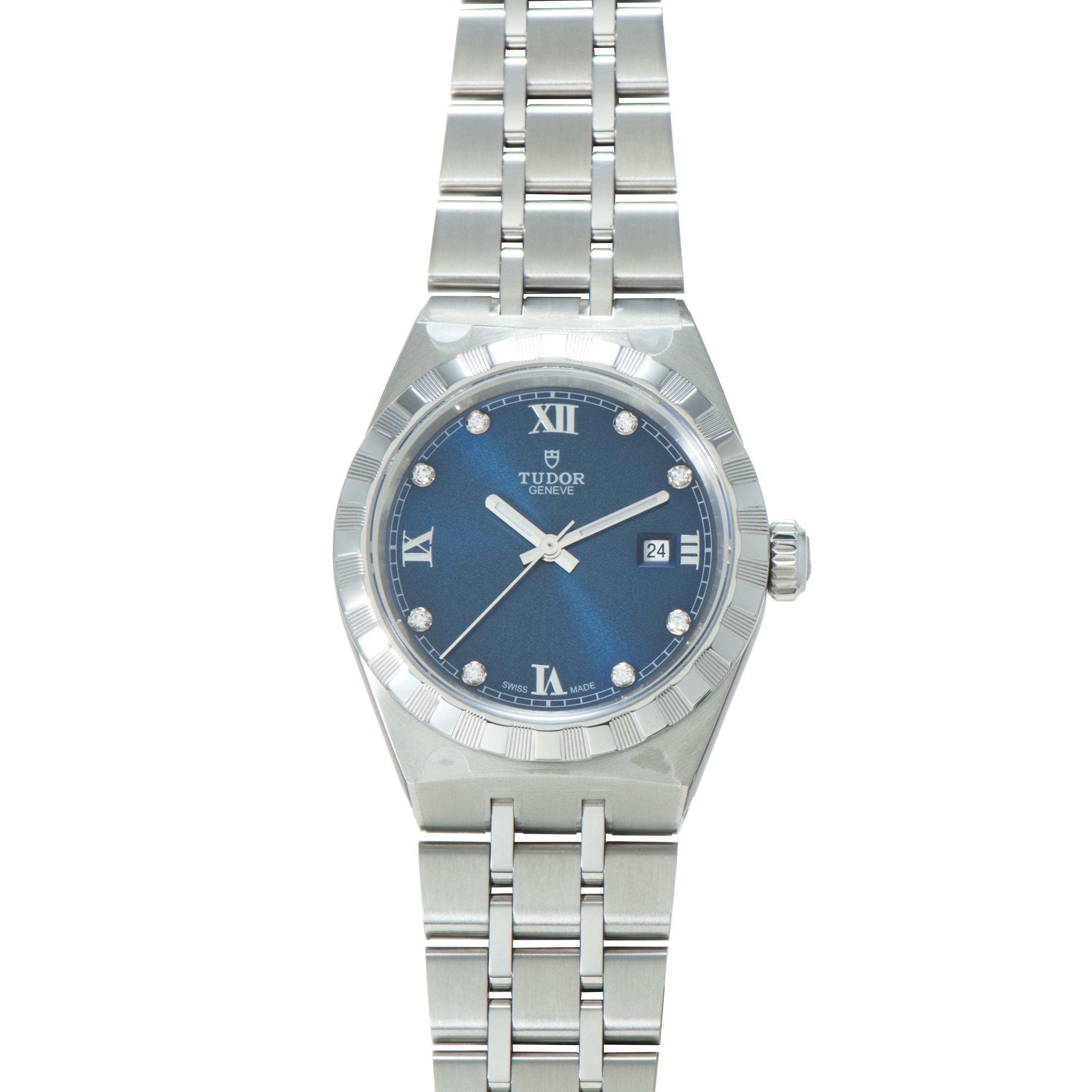 Royal | 28mm, Steel, Blue Dial