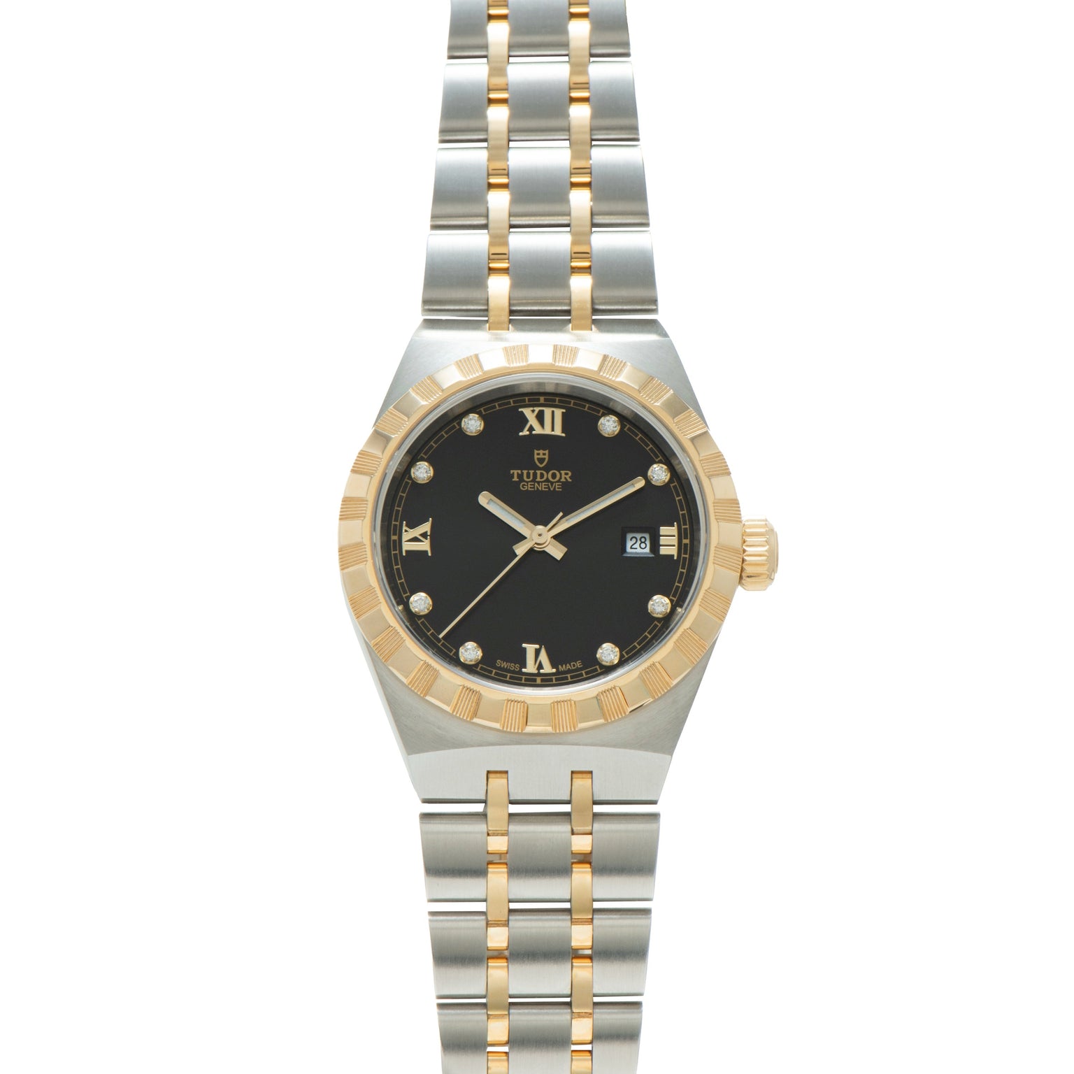 Royal | 28mm, Steel & Gold, Black Dial